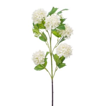 Kunst Schneeball Zweig FONTE, creme, 75cm