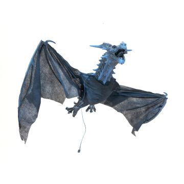 Halloween Dekofigur Drache MONZA mit Bewegungs- Soundfunktion, LEDs, 120cm