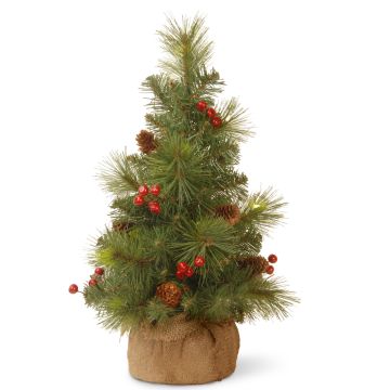Künstliche Tanne BUKAREST, Jutesack, geschmückt, 80cm, Ø45cm