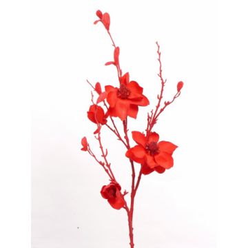 Künstlicher Magnolienzweig SANDY, Glitzer, rot, 115cm