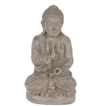Buddha Figur SHANTA, sitzend meditierend, grau, 45cm