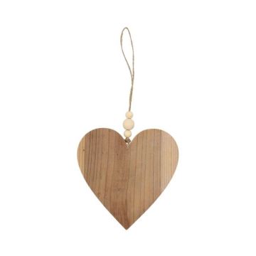 Deko Herz Hänger JOSCHI aus Holz, mit Holzperlen, natur, 10x10x0,15cm Deko Herz Hänger JOSCHI aus Holz, mit Holzperlen, natur, 10x10x0,15cm