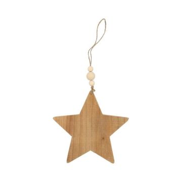 Deko Stern Hänger JOSCHI aus Holz, mit Holzperlen, natur, 20x20x0,15cm Deko Stern Hänger JOSCHI aus Holz, mit Holzperlen, natur, 20x20x0,15cm