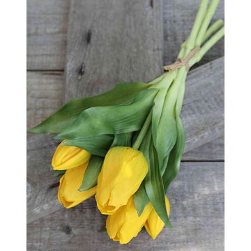 Dekoblumen Tulpen Strauß LEANA, gelb-grün, 30cm, Ø20cm