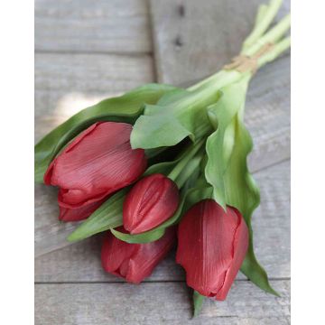 Dekoblumen Tulpen Strauß LEANA, rot, 30cm, Ø20cm