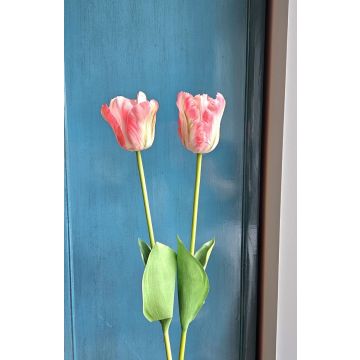 Kunststoff Blume Papageitulpe PETSCHORA, rosa-creme, 65cm