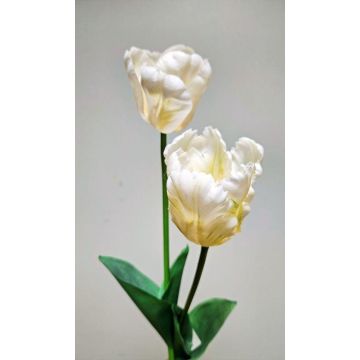 Kunststoff Blume Papageitulpe PETSCHORA, creme-weiß, 65cm