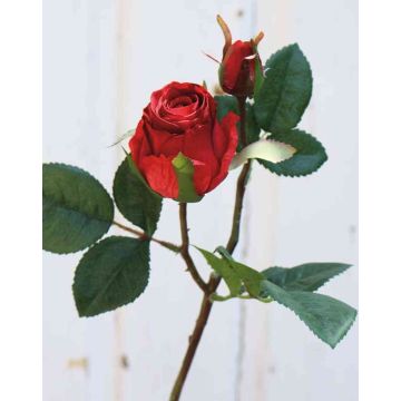 Samt Rose RENESMEE, rot, 45cm, Ø6cm