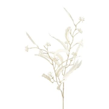 Künstlicher Zweig Eukalyptus ZILFOR mit Blüten, weiß, 80cm