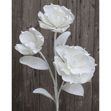 Kunststoffschaum Kamelien Zweig RANIA, weiß, 95cm, Ø18-22cm