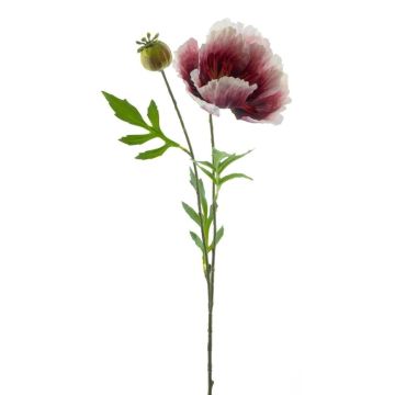 Künstliche Mohnblume EDESSA, pink-weiß, 80cm, Ø11cm