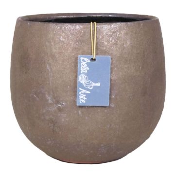 Runder Keramik Blumentopf PEYO, bronze, 10,5cm, Ø12cm