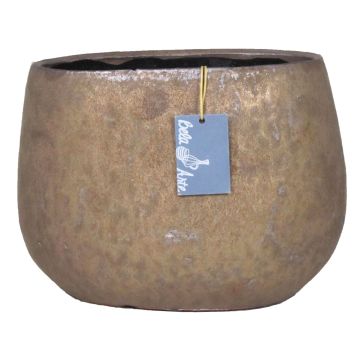 Ovaler Keramik Blumentopf PEYO, bronze, 25,5x15,5x18,5cm
