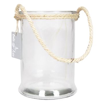Windlicht ZULAI aus Glas, mit Henkel, klar, 17cm, Ø12cm
