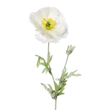Deko Blume Mohnblume DRUME, weiß, 60cm
