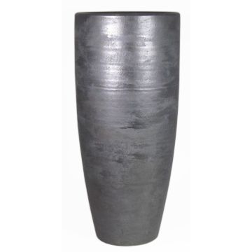 Große Keramik Vase THORAN mit Maserung, schwarz, 70cm, Ø32cm