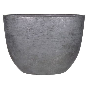 Ovaler Keramiktopf AGAPE mit Maserung, schwarz, 50x20x36cm