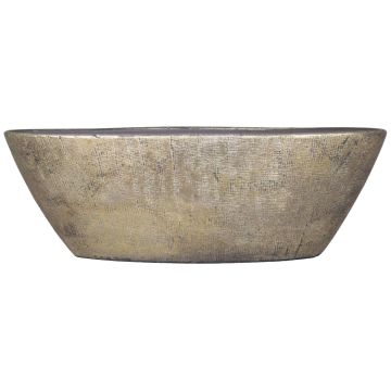 Schiffchen Keramik Schale AGAPE mit Maserung, gold, 68x19x24cm