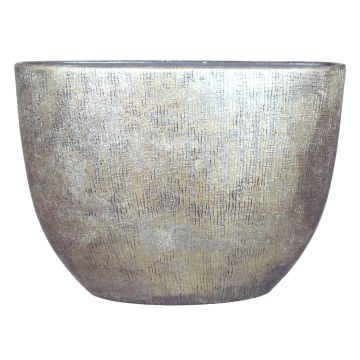 Ovaler Keramiktopf AGAPE mit Maserung, gold, 50x20x36cm