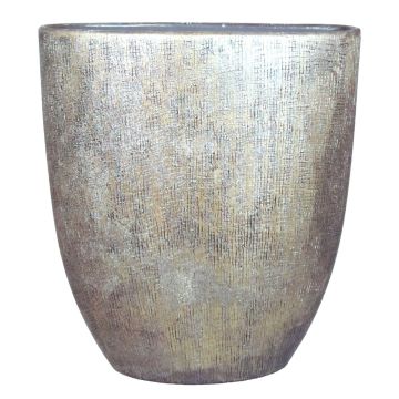 Ovale Keramikvase AGAPE mit Maserung, gold, 51x17x57cm