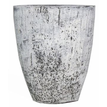 Ovale Keramikvase ADELPHOS, Steinoptik, dunkelgrau-weiß, 30x16,5x38,5cm