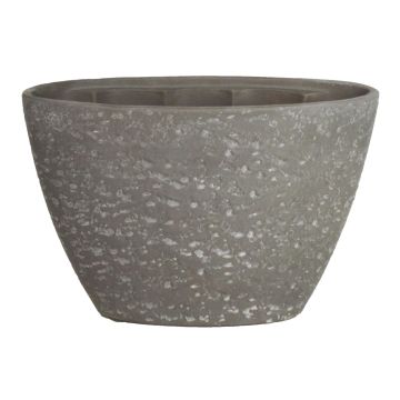 Ovaler Orchideentopf ASLAK, Keramik, mit Struktur, schwarz-grau, 32x14,5x22,5cm