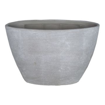 Ovaler Orchideentopf RODISA aus Keramik, betongrau, 32x14,5x22,5cm