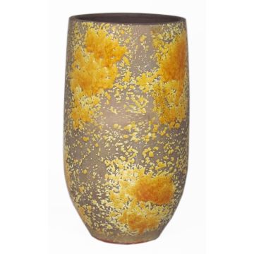 Rustikale Keramikvase TSCHIL, Farbverlauf, ockergelb-braun, 45cm, Ø20cm