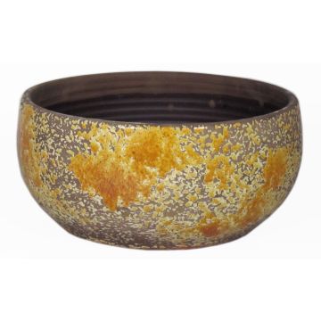 Rustikale Keramikschale TSCHIL, Farbverlauf, ockergelb-braun, 13cm, Ø28cm