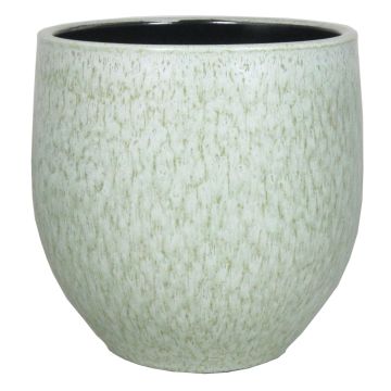 Pflanzgefäß ELIEL aus Keramik, gesprenkelt, minzgrün-weiß, 16cm, Ø17cm