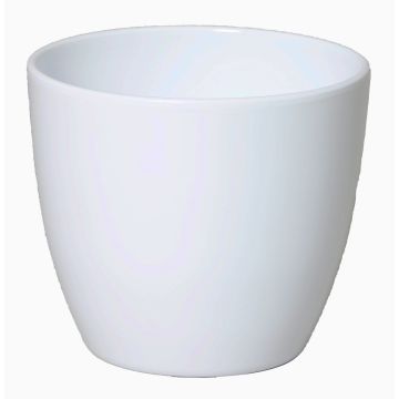 Großer Übertopf TEHERAN BASAR, Keramik, weiß, 22,5cm, Ø25cm