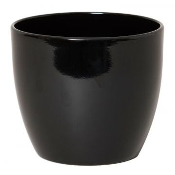 Kleiner Blumentopf TEHERAN BASAR, Keramik, schwarz, 8,5cm, Ø10,5cm