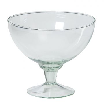 Servierschale AYOKA aus Glas, mit Fuß, klar, 15cm, Ø18cm