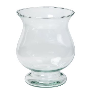 Glas Pokalvase ZANIYE mit Fuß, transparent, 20cm, Ø17cm