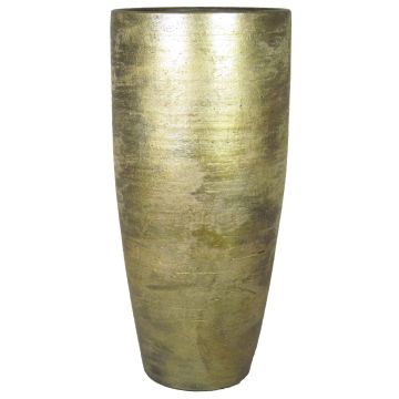 Große Keramik Vase THORAN mit Maserung, gold, 70cm, Ø32cm