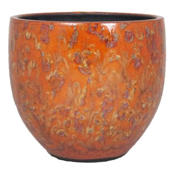 Pflanzgefäß ELIEL aus Keramik, gesprenkelt, orange-gelb, 13cm, Ø14cm