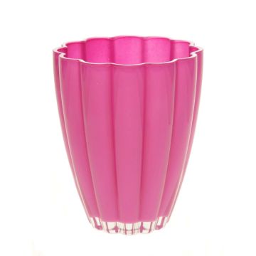 Tischvase BEA aus Glas, pink, 17cm, Ø14cm