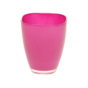 Eckige Vase YULE aus Glas, pink, 13,5x13,5x17cm