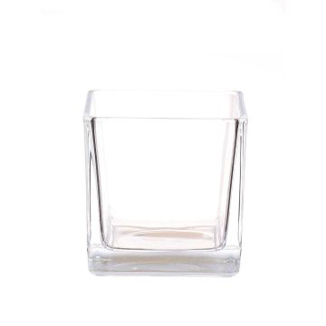 Teelichthalter KIM AIR aus Glas, klar, 8x8x8cm