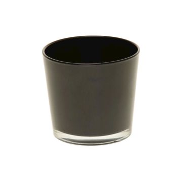 Maxi Teelichtglas ALENA, schwarz, 9cm, Ø10cm