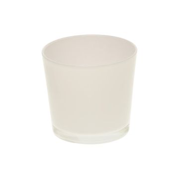 Maxi Teelichtglas ALENA, weiß, 9cm, Ø10cm