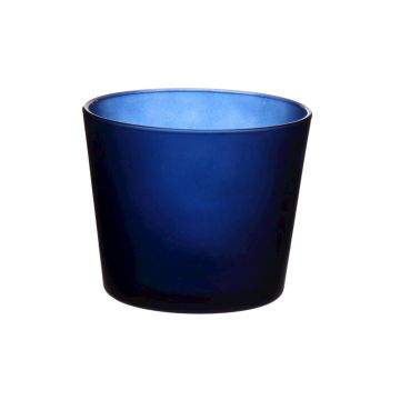 Glasübertopf ALENA FROST, dunkelblau matt, 9,5cm, Ø11,5cm