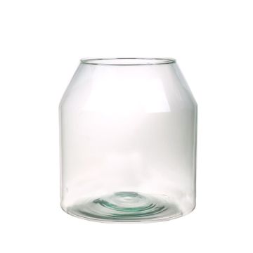 Glas Windlicht GUNNAR, Eco Glas, klar, 14cm, Ø14cm