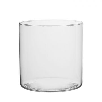 Zylinder Kerzenhalter SANNY aus Glas, klar, 15cm, Ø15cm