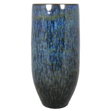 Vase ELIEL aus Keramik, gesprenkelt, grün-blau, 45cm, Ø20cm