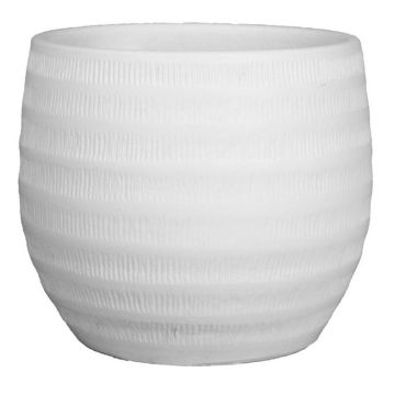 Keramik Pflanztopf TIAM mit Rillen, weiß-matt, 14cm, Ø17cm