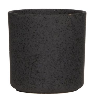 Keramik Blumentopf ARAYA, gesprenkelt, schwarz, 13cm, Ø13cm