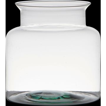 Windlicht Kerzenhalter KARIN EARTH aus Glas, recycelt, klar, 19cm, Ø19cm