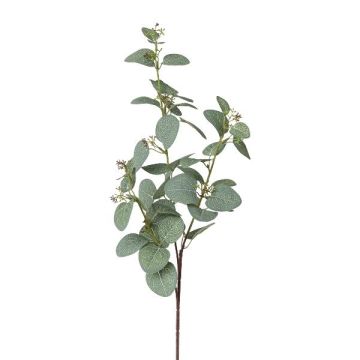 Künstlicher Zweig Eukalyptus PLAVEN mit Blüten, grün, 70cm