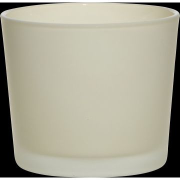 Maxi Teelichtglas ALENA FROST, beige matt, 9cm, Ø10cm